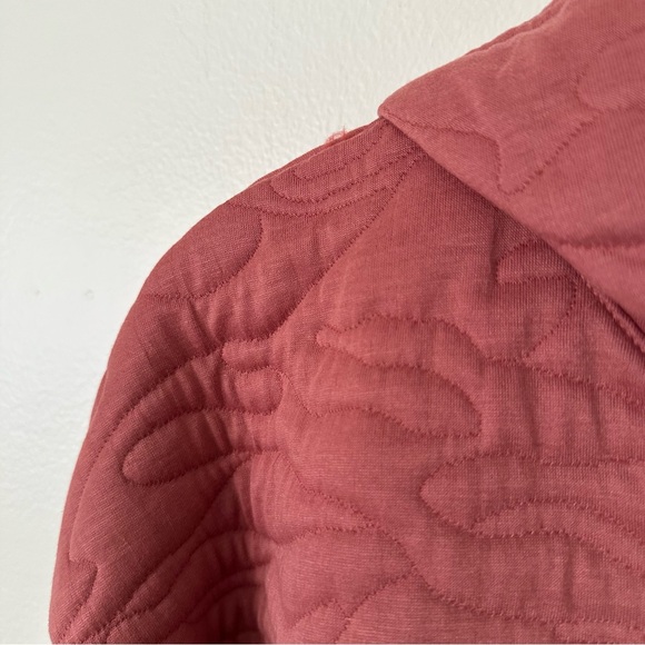 | gap • mauve/pink quinn quilted jacquard hoodie • size small petite | - Picture 5 of 10